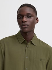 Blend Green Viscose Short Sleeve Shirt - Image 4 of 5