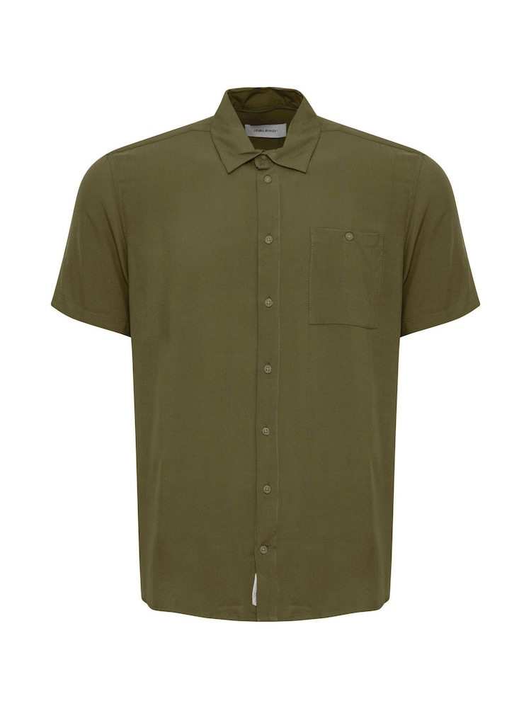 Blend Green Viscose Short Sleeve Shirt - Image 5 of 5