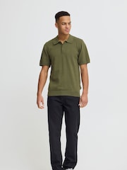 أخضر - Blend Lightweight Knitted 100% Cotton Polo Shirt - صورة 4 من 5
