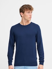 Blend Blue Crew Neck Lightweight Knitted Jumper - Image 1 of 5