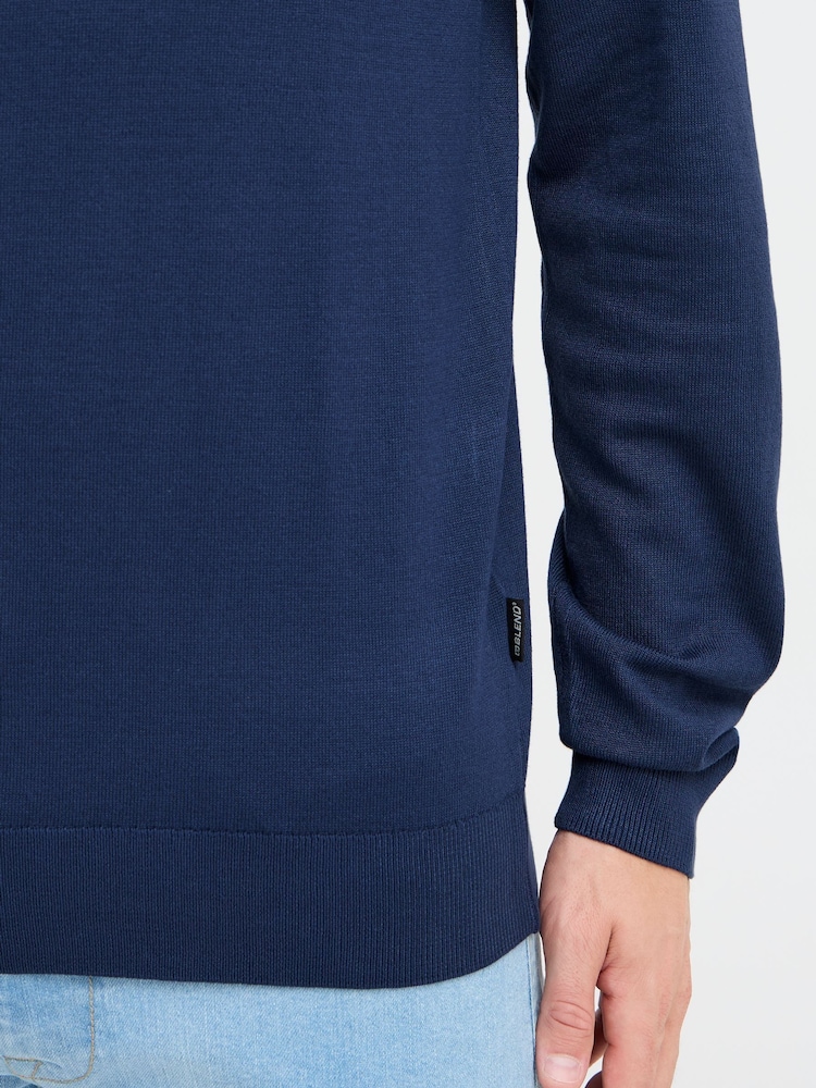 Blend Blue Crew Neck Lightweight Knitted Jumper - Image 4 of 5