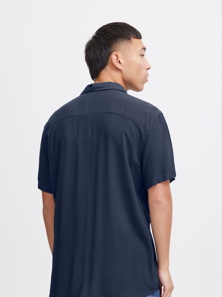 Blend Blue Viscose Short Sleeve Shirt - Image 2 of 5