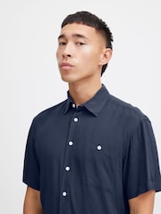 Blend Blue Viscose Short Sleeve Shirt - Image 4 of 5