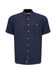 Blend Blue Viscose Short Sleeve Shirt - Image 5 of 5