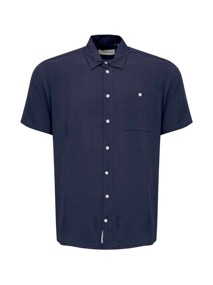 Blend Blue Viscose Short Sleeve Shirt - Image 5 of 5