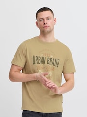 Blend Brown Printed Short Sleeve 100% Cotton T-Shirt - Image 1 of 5