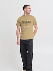 Blend Brown Printed Short Sleeve 100% Cotton T-Shirt - Image 3 of 5