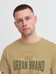 Blend Brown Printed Short Sleeve 100% Cotton T-Shirt - Image 4 of 5
