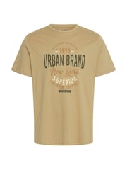 Blend Brown Printed Short Sleeve 100% Cotton T-Shirt - Image 5 of 5