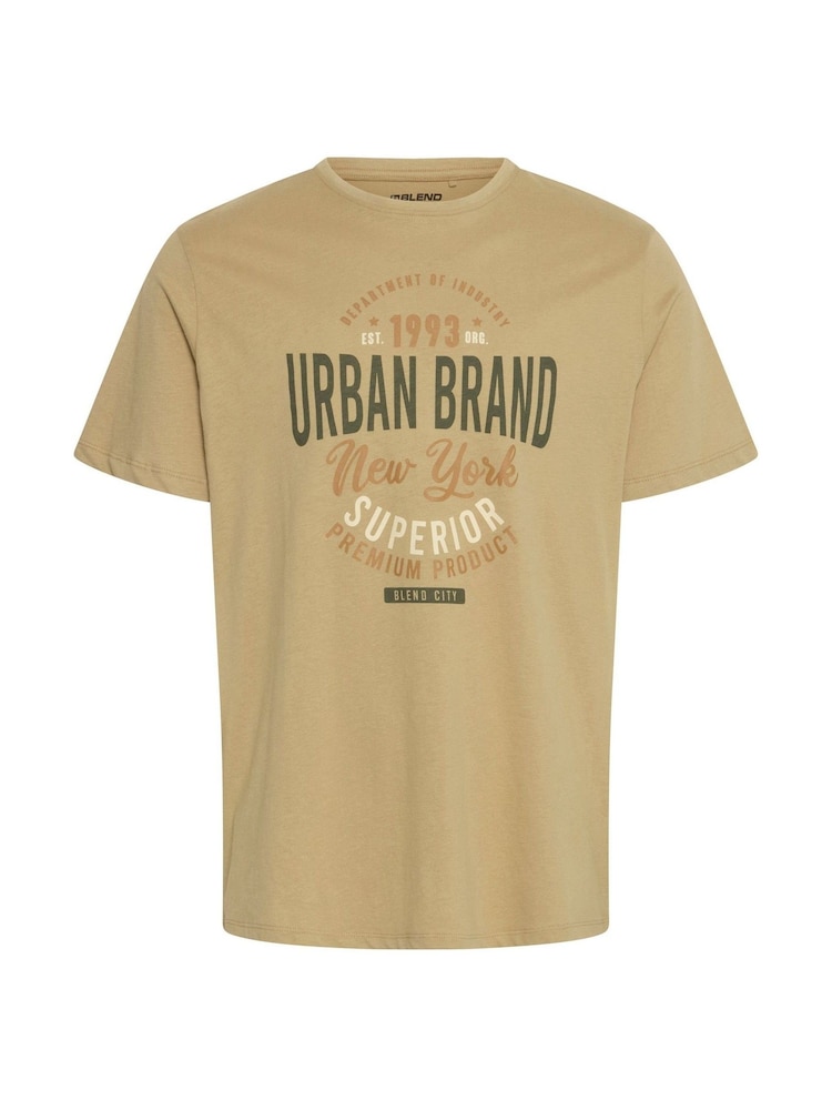 Blend Brown Printed Short Sleeve 100% Cotton T-Shirt - Image 5 of 5