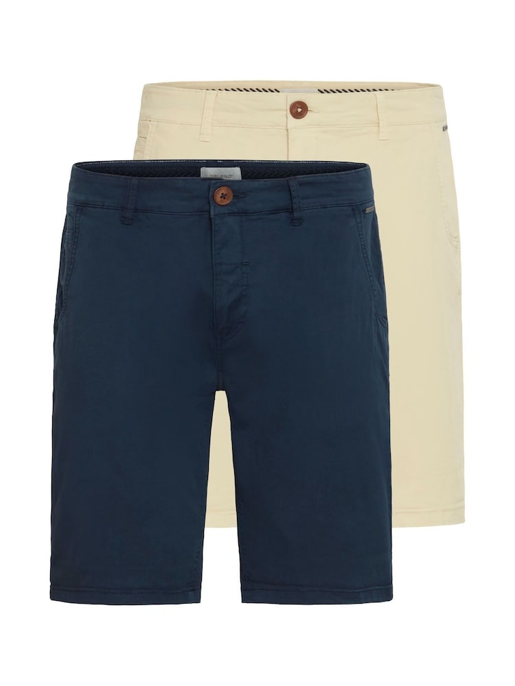 Blend Blue Stretch Chino Shorts 2 Pack - Image 1 of 5 Blend Blue Stretch Chino Shorts 2 Pack - Image 1 of 5