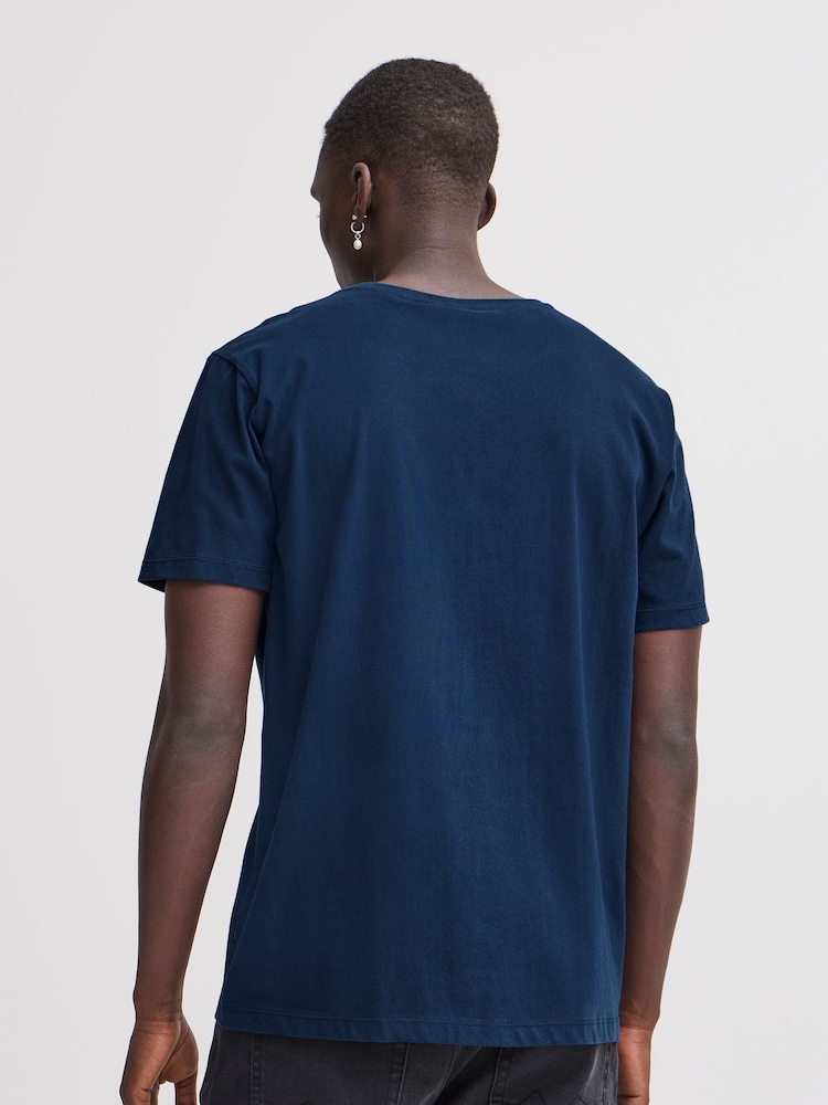 Blend Light Blue Printed Short Sleeve 100% Cotton T-Shirt - Image 2 of 5