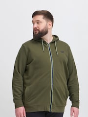 Blend Green Zip Through Hooded Sweatshirt - Image 1 of 5
