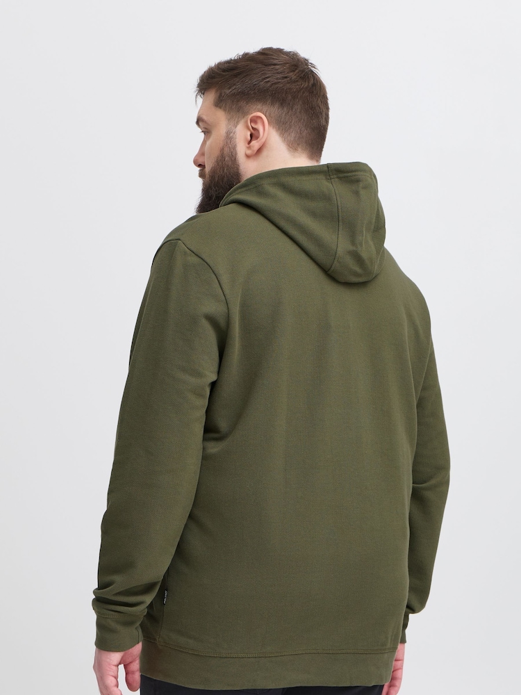 Blend Green Zip Through Hooded Sweatshirt - Image 2 of 5