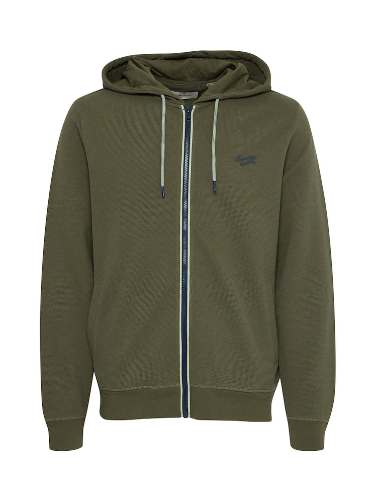 Blend Green Zip Through Hooded Sweatshirt - Image 5 of 5