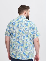 Blend Blue Floral Print Short Sleeve Shirt - Image 2 of 5
