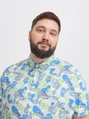 Blend Blue Floral Print Short Sleeve Shirt - Image 3 of 5