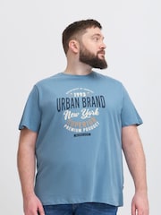 Blend Light Blue Printed Short Sleeve 100% Cotton T-Shirt - Image 1 of 5