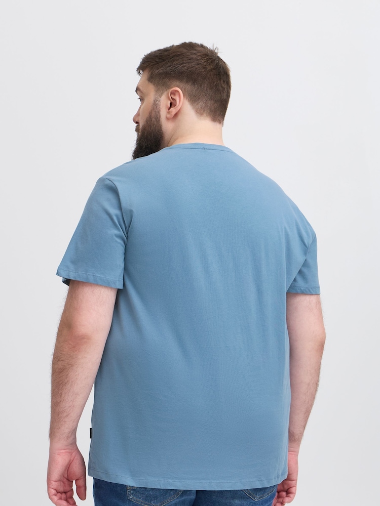 Blend Light Blue Printed Short Sleeve 100% Cotton T-Shirt - Image 2 of 5