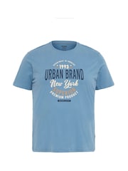 Blend Light Blue Printed Short Sleeve 100% Cotton T-Shirt - Image 5 of 5
