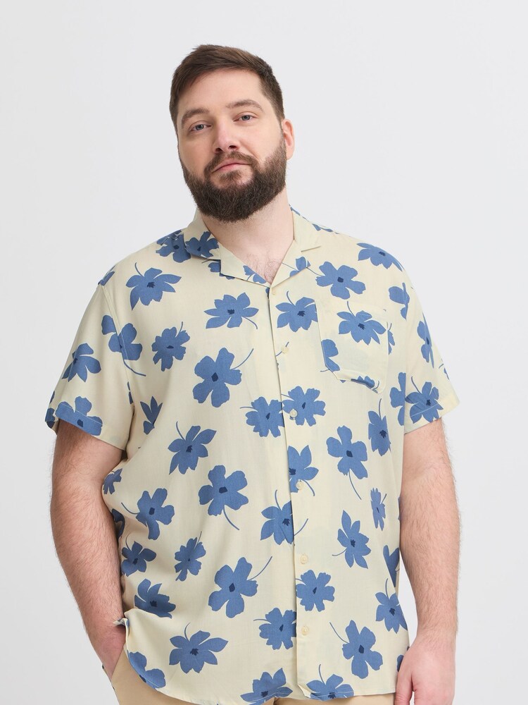 Blend Cream Floral Print Resort Short Sleeve Shirt - Image 1 of 5