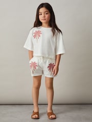 Reiss Palmer Cotton Palm Tree Cropped T-Shirt - Imagen 3 de 4