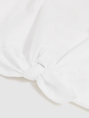 Marfil - Reiss Tyla Cotton Tie-Front Cropped T-Shirt - Imagen 4 de 4