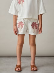 Reiss Palmer Cotton Palm Tree Drawstring Shorts - Imagen 3 de 4