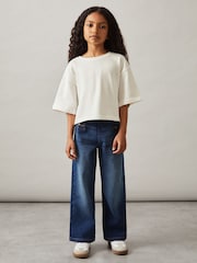 Marfil - Reiss Alex Oversize Cotton Cropped T-Shirt - Imagen 2 de 4