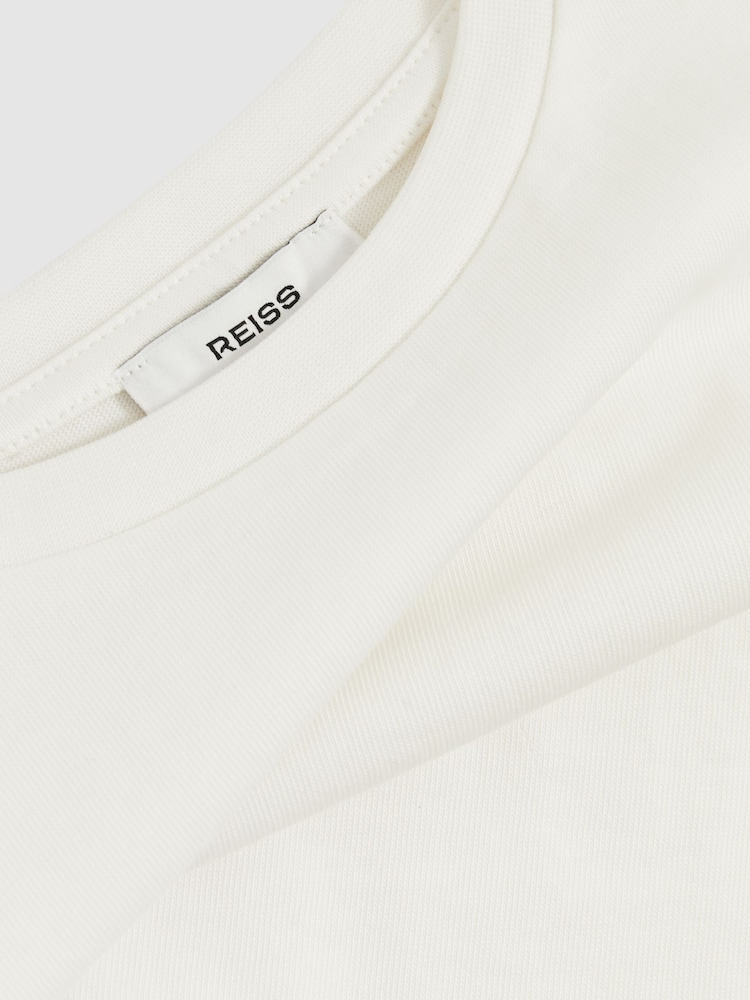 Marfil - Reiss Alex Oversize Cotton Cropped T-Shirt - Imagen 4 de 4