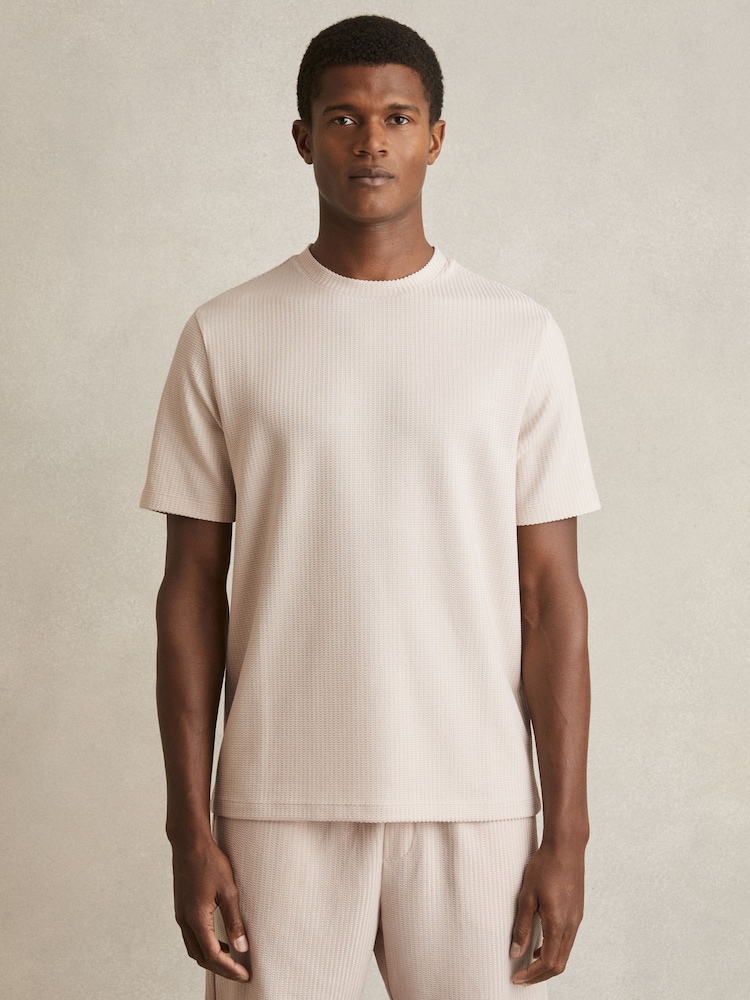 Reiss Argon Oversized Textured T-Shirt - Image 1 of 6