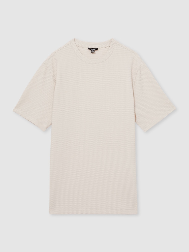 Reiss Argon Oversized Textured T-Shirt - Image 2 of 6