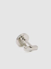 Reiss Silver/Mop Ripley Inlaid Round Ridge Cufflinks - Image 4 of 5