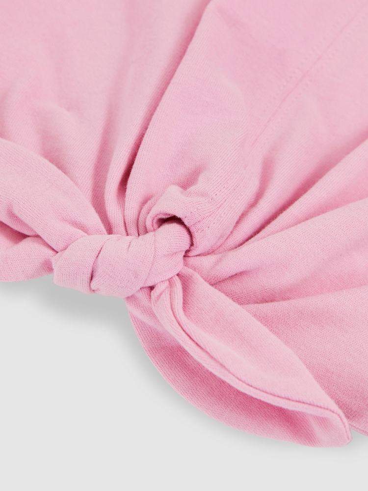 Rosa - Reiss Tyla Cotton Tie-Front Cropped T-Shirt - Imagen 4 de 4