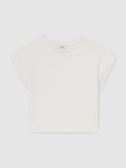 Reiss Ivory Marah 13-14 yrs Oversized Cotton-Blend T-Shirt - Image 1 of 4