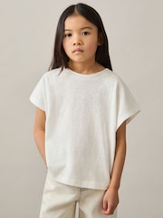 Reiss Ivory Marah 13-14 yrs Oversized Cotton-Blend T-Shirt - Image 2 of 4