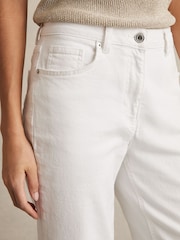 Reiss White Selin Mid Rise Straight Leg Jeans - Image 4 of 6