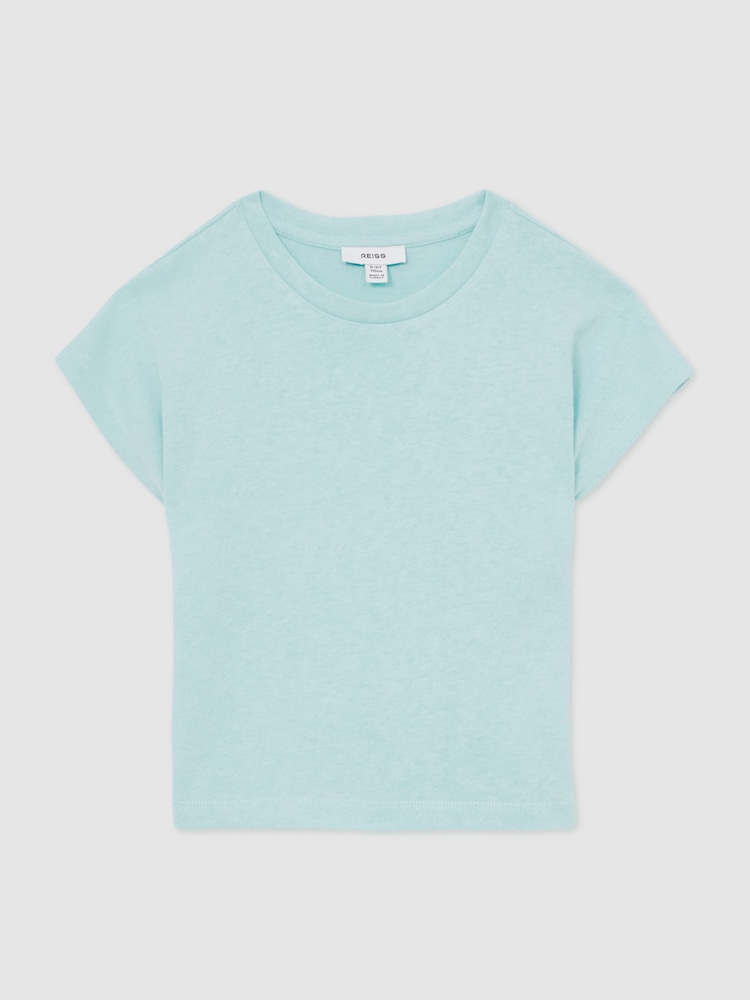 Reiss Blue Marah Oversized Cotton-Blend T-Shirt - Image 1 of 5