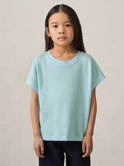 Reiss Blue Marah Oversized Cotton-Blend T-Shirt - Image 2 of 5