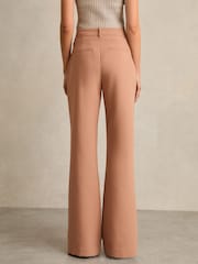 Reiss Tan Abbey Petite Welt Pocket Flared Trousers - Image 6 of 7