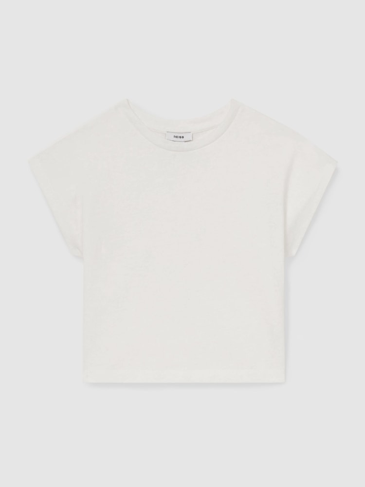 Reiss Ivory Marah 9-13 yrs Oversized Cotton-Blend T-Shirt - Image 2 of 4