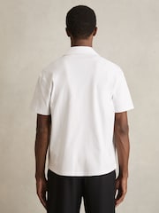 Reiss White Goya Cotton Floral Embroidered Shirt - Image 5 of 6