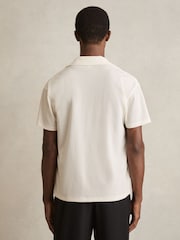 Reiss White Coast Graphic Print Cuban-Collar Shirt - Image 5 of 6