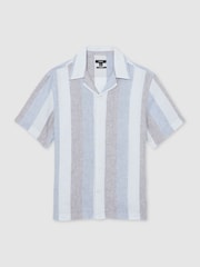 Reiss Beldi Stripe Cuban Collar Shirt - صورة 2 من 6