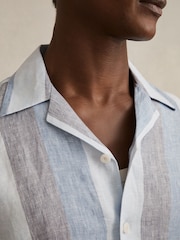 Reiss Beldi Stripe Cuban Collar Shirt - صورة 4 من 6