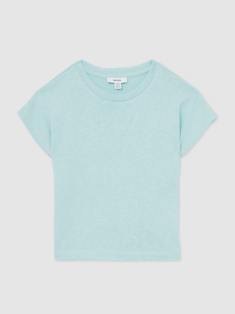 Reiss Blue Marah Oversized Cotton-Blend T-Shirt - Image 2 of 5