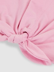 Rosa - Reiss Tyla Cotton Tie-Front Cropped T-Shirt - Imagen 4 de 4