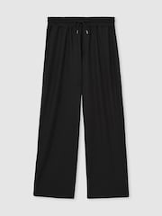 Reiss Black Rowden Textured-Knit Tapered Trousers - Image 2 of 6