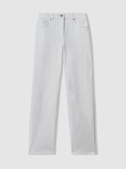 Reiss White Selin Petite Mid Rise Straight Leg Jeans - Image 2 of 7