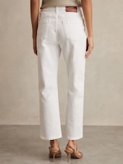 Reiss White Selin Petite Mid Rise Straight Leg Jeans - Image 5 of 7